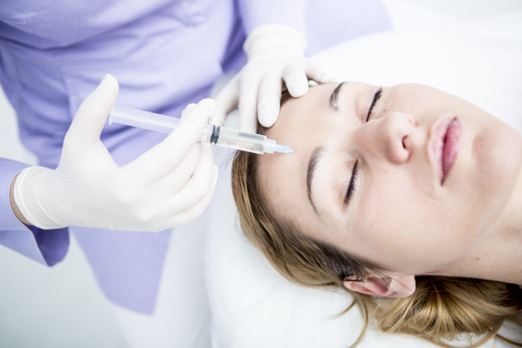 Image of woman receiving a botulinum toxin treatment for botulinum toxin training.